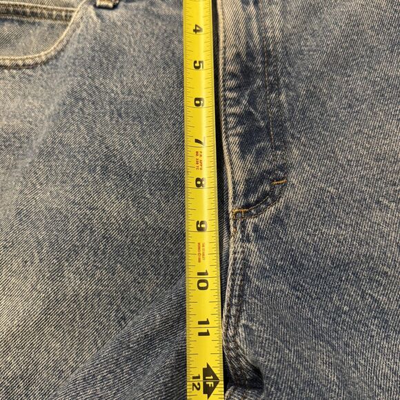 L.L.Bean Flannel Lined Jeans Mens 36x30 Blue Natural Fit Plaid Warm Workwear - Picture 6 of 6